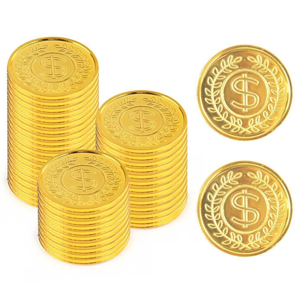 Plastic Pirate Coins Treasure Coins America for Kids Board Games Pirate Party Cosplay Teachers Classroom Reward - Image 3