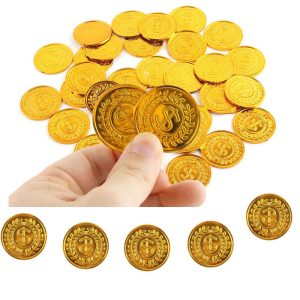 Plastic Pirate Coins  Treasure Coins America  for Kids Board Games Pirate Party Cosplay Teachers Classroom Reward