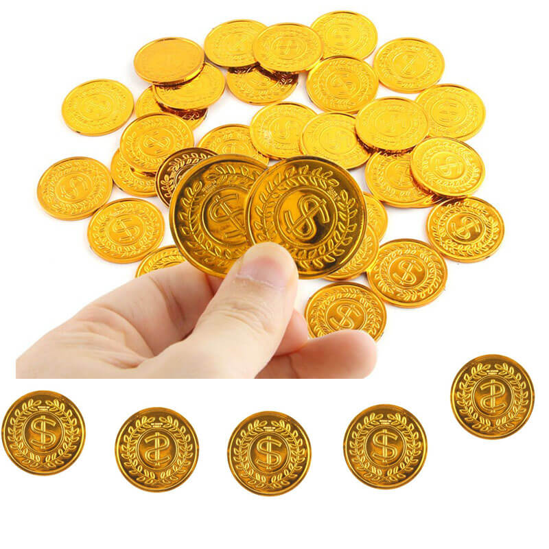 Plastic Pirate Coins Treasure Coins America for Kids Board Games Pirate Party Cosplay Teachers Classroom Reward