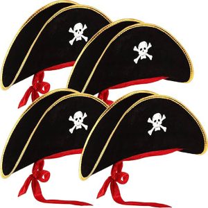 Pirate Hate Headband Skull Print Classic Pirate Captain Cap for roleplay