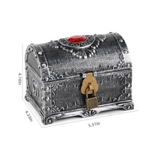 Medium Spray paint ruby Antique sliver treasure chest