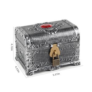 Medium Spray paint ruby Antique sliver treasure chest