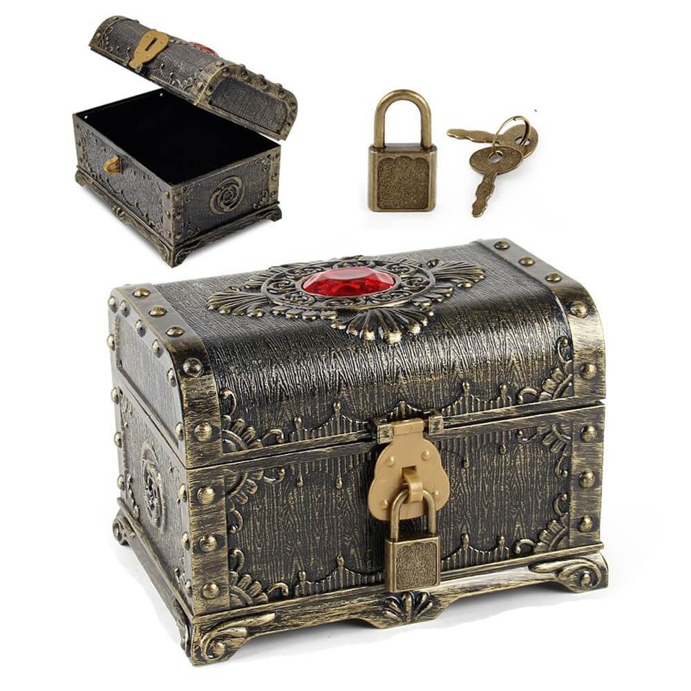 Medium Spray paint ruby brozen treasure chest