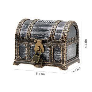 Medium antique silver treasure chest 