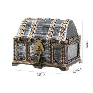 Medium antique silver treasure chest 