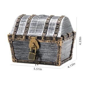 Medium antique silver treasure chest 
