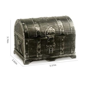 Medium electroplate antique silver treasure chest