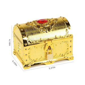 Medium electroplate ruby gold treasure chest