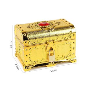 Medium electroplate ruby gold treasure chest