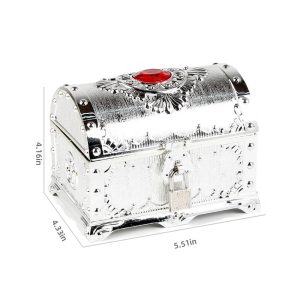 Medium electroplate ruby sliver treasure chest 