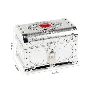 Medium electroplate ruby sliver treasure chest 