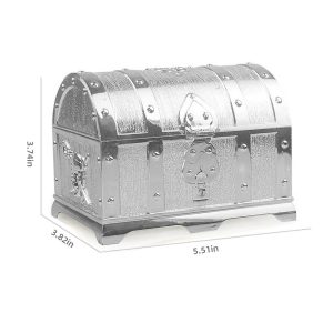 Medium electroplate silver treasure chest