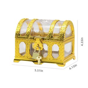 Medium gloden transparent treasure chest 