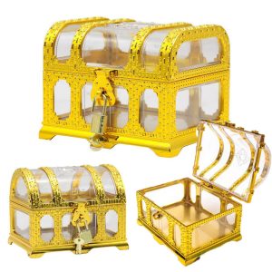 Medium gloden transparent treasure chest
