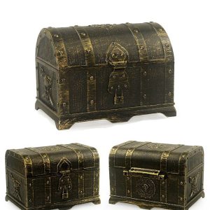 Medium painted bronze treasure chest