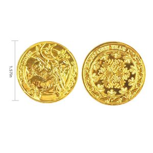 Plastic Christmas coin-Gloden
