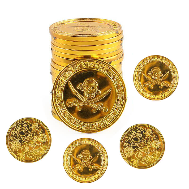 plastic pirate coins
