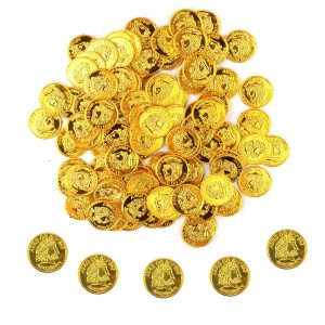 plastic pirate coins